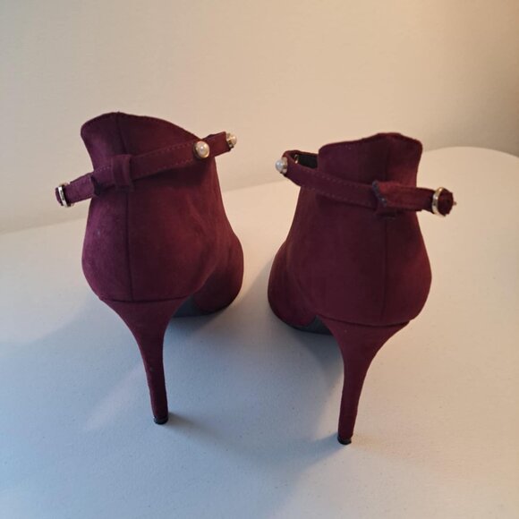 COMPAGNIA ITALIANA HEELS WOMENS SIZE 7.5 BURGANDY SUEDE - Picture 4 of 6